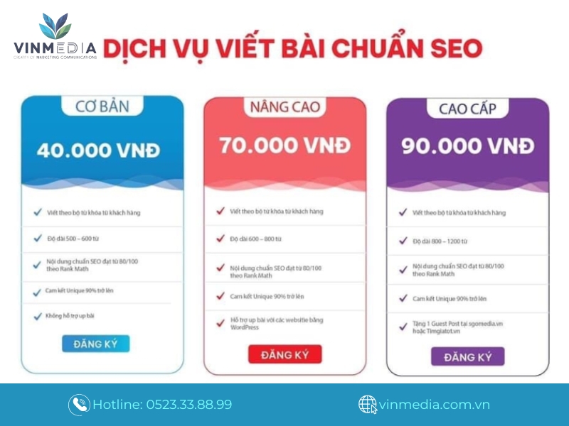 Dịch vụ viết bài chuẩn SEO