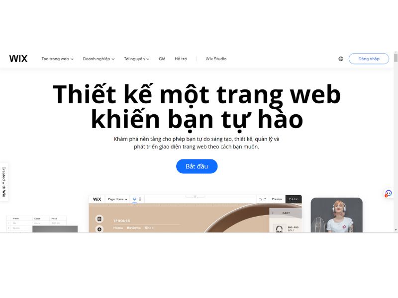 Cách tạo website bán hàng đơn giản với Wix