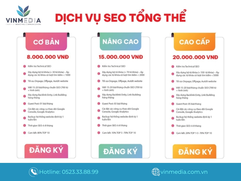 Lựa chọn dịch vụ SEO tại VinMedia