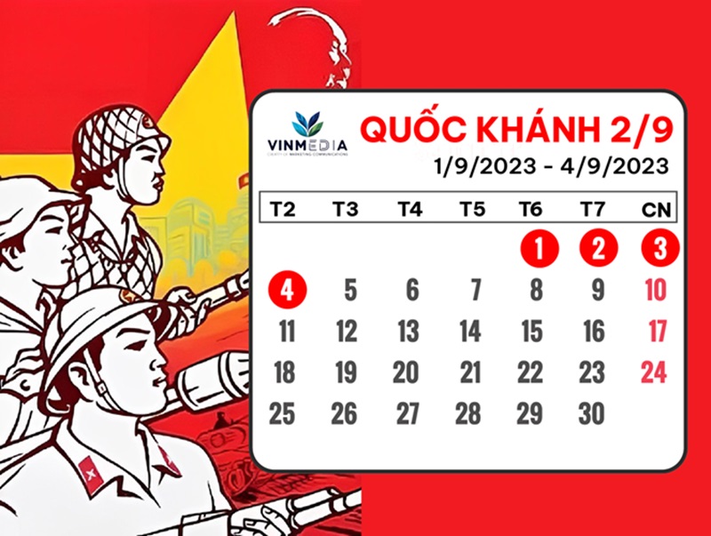 Thời gian nghỉ lễ Quốc Khánh 2/9 tại VinMedia