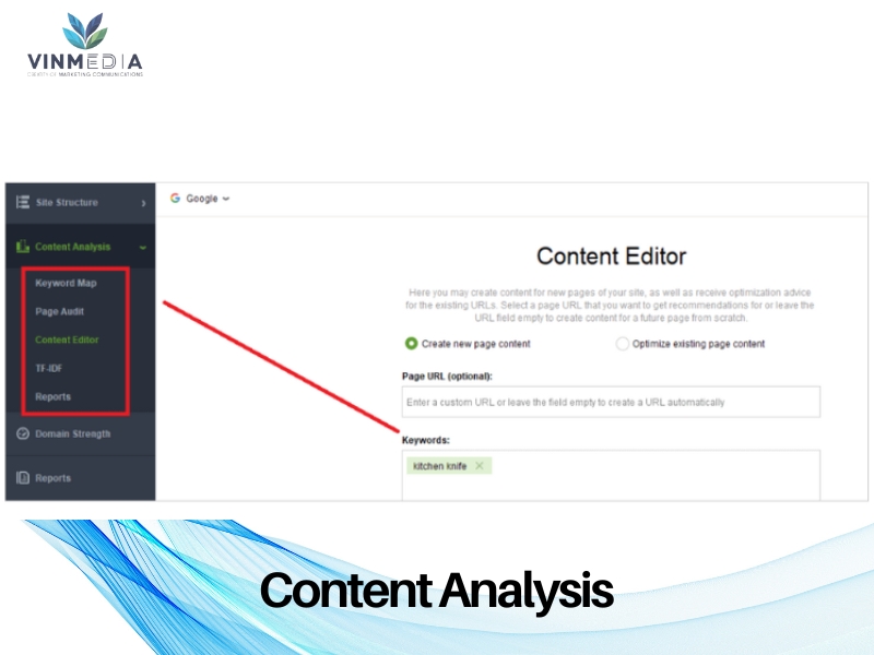 Tính năng Content Analysis